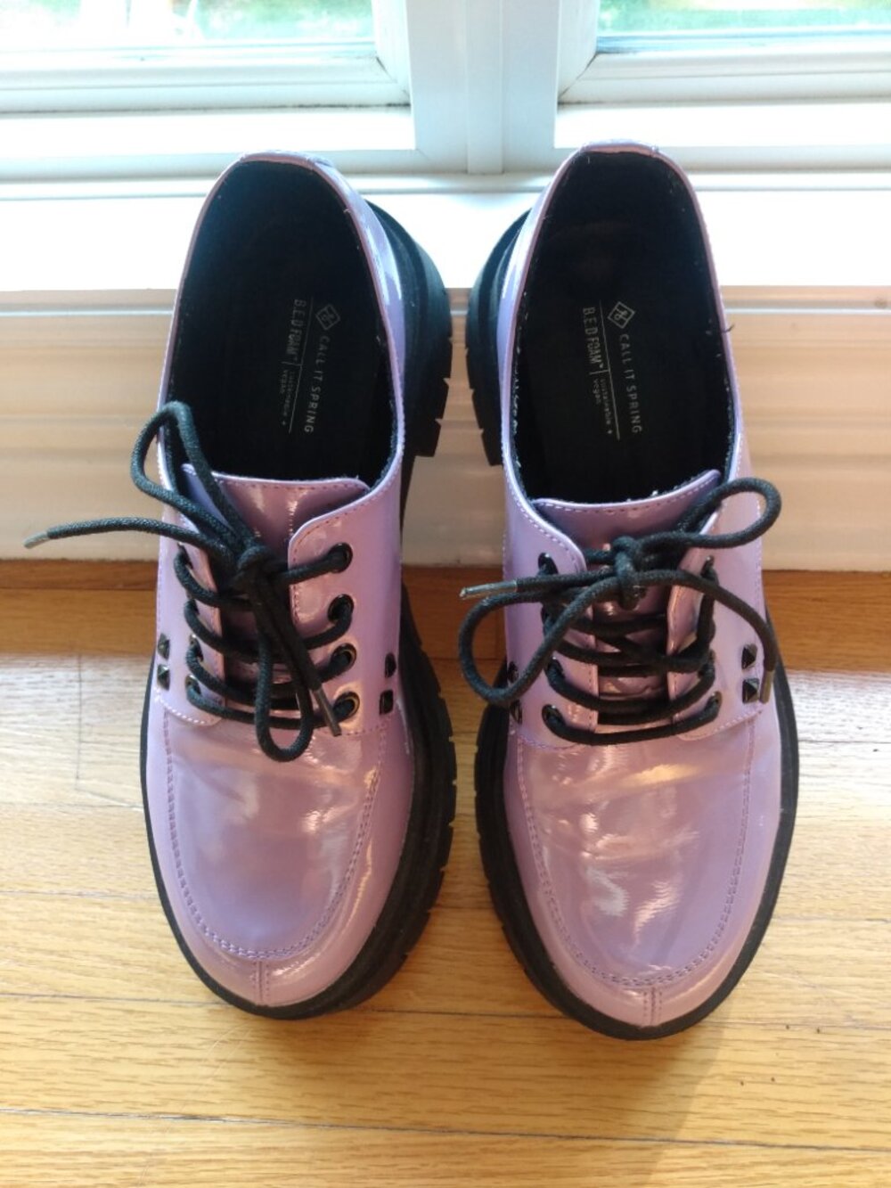 Lavender Patent Vegan Leather Platform Creepers Size 10 - Picture 15 of 16